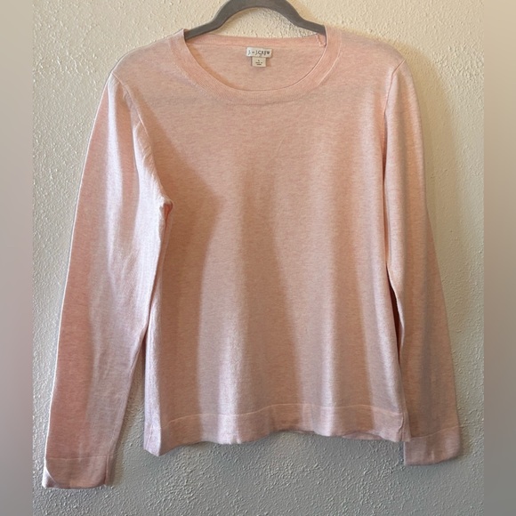 J. Crew Tops - J. Crew Blush Pink Cotton  Long Sleeve Sweater Size Large